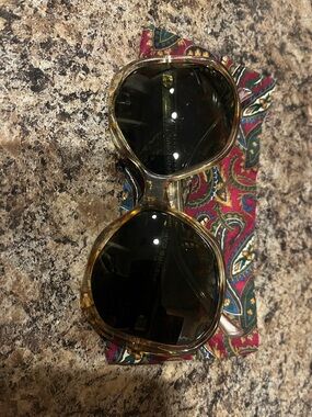 Pierre Cardin Transparent tan Frame Sunglasses with Dark Lenses